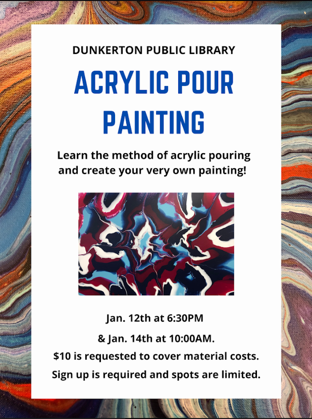 Dunkerton Community School District Acrylic Pour Painting Jan 12 and